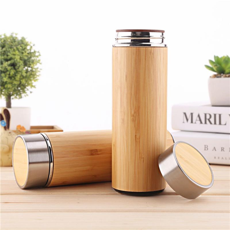 Buy Portable Bamboo Thermos Leakproof Stainless Steel Thermos